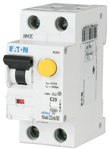 Выключатель автоматический дифференциального тока 2п (1P+N) C 2А 300мА тип AC 10кА FRBmM-C2/1N/03 EATON 170561