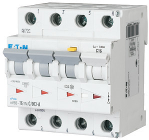 Выключатель автоматический дифференциального тока 4п (3P+N) D 20А 100мА тип A 4.5кА mRB4-20/3N/D/01-A (АСDC) EATON 120684