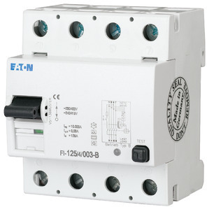 Выключатель дифференциального тока (УЗО) 4п 40А 100мА тип AC 10кА FI-40/4/01-A EATON 279218
