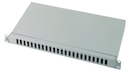 Коммутационная панель для оптоволоконных кабелей на 24 ST или FC порта сD-образным креплением, серая, 1U (пустая)