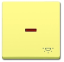 Клавиша для механизма 1-клавишного выключателя/переключателя/кнопки, с прозрачной линзой и символом "СВЕТ", серия solo/future, цвет sahara/жёлтый