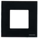Рамка 1-постовая, 2-модульная, серия Zenit, стекло чёрное