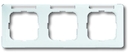 Рамка 3-постовая, горизонтальная, с полем для надписи, серия Reflex SI linear, цвет альпийский белый