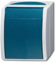 Переключатель 1-клавишный, IP44, для открытого монтажа, серия ocean, цвет серый/сине-зелёный