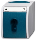 Выключатель жалюзи с ключом (для замка) 2-полюсный, IP44, серия ocean, цвет серый/сине-зелёный