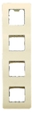 Рамка 3-постовая, вертикальная, с монтажными лапками, серия Stylo, цвет альпийский белый