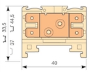 beige Railway Terminal Blocks HD2.5/6.2G.2G.1 with 4 tabs for 6,3 x 0,8 mm (.248" x .031") quickconnect with possible testing and transverse connection