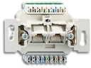 Механизм 2-постовой компьютерной/телефонной розетки UAE, 8/8 полюсов, раздельно, RJ45, категория 6е, неэкранированная, до 250 МГц