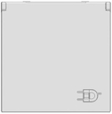 Розетка SCHUKO с заземлением, с крышкой, со шторками, 16А / 250В, серия Zenit, цвет серебристый