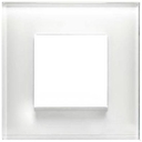 Рамка 1-постовая, 2-модульная, серия Zenit, стекло белое