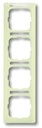 Рамка 4-постовая, вертикальная, с полем для надписи, серия Busch-Duro 2000 SI linear, цвет слоновая кость