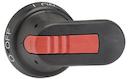 Black, I-O and ON-OFF indication, padlockable with 3 padlocks in O-position, door interlock in I-position, defeatable, IP 65.