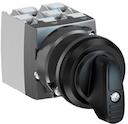 OC25 Cam switch, Ith=25A, Multi-Step, 4-contacts, Snap-on door mounting, Black Basic handle, Round front ring