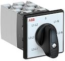OC25 Cam switch, Ith=25A, Voltmeter, 6-contacts, Screw and door mounting, Black Basic handle
