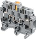 grey Screw Clamp Terminal Blocks M6/8.STP equipped with 2 test sockets DIA. 4 mm / .16"