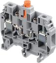 grey Screw Clamp Terminal Blocks M6/8.STP1 equipped with 2 test sockets DIA. 4 mm / .16"
