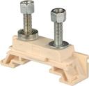 beige Railway Terminal Blocks HD16/14.FF5.21 2 stud terminal M5 x 19,5 mm (.768") with interruptor bar and possibility of transverse connection - Equipment (as per NF F 61017) : self locking nut + spring washer + washer