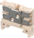 beige Railway Terminal Blocks HD6/8.2G.2G.1 1 terminal block with 4 tabs for 6,3 x 0,8 mm (.248" x .031") quick connect with possible testing and transverse connection