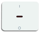 Клавиша для механизма 1-клавишного выключателя/переключателя/кнопки, с красной линзой, с маркировкой "I/O", серия alpha nea, белый матовый