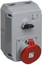 Switched interlocked socket-outlet, 6h, 63A, IP44, 3P+N+E