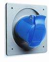 Socket-outlet, panel mounting, 6h, 16A, IP44, unified flange, angled, 2P+E