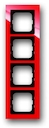 Рамка 4-постовая, серия axcent, цвет красный