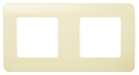 Рамка 3-постовая, горизонтальная, с монтажными лапками, серия Stylo, цвет слоновая кость