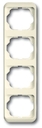 Рамка 4-постовая, вертикальная, серия alpha nea, цвет слоновая кость
