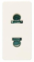 Розетка стандартная смешанная в сборе без заземления, 16А / 250В, серия Stylo/(Re)stylo, цвет альпийский белый