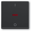 Клавиша для механизма 1-клавишного выключателя/переключателя/кнопки, с красной линзой, с маркировкой "I/O", серия solo/future, цвет manhattan/графит