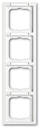 Рамка 4-постовая, с полем для надписи и шильдиком, вертикальная, серия future linear, цвет davos/альпийский белый