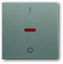 Клавиша для механизма 1-клавишного выключателя/переключателя/кнопки, с красной линзой, с маркировкой "I/O", серия solo/future, цвет meteor/серый металлик