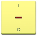 Клавиша для механизма 1-клавишного выключателя/переключателя/кнопки, с красной линзой, с маркировкой "I/O", серия solo/future, цвет sahara/жёлтый