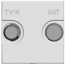 Розетка TV-R-SAT проходная с накладкой, серия Zenit, цвет шампань