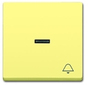 Клавиша для механизма 1-клавишного выключателя/переключателя/кнопки, с прозрачной линзой и символом "ЗВОНОК", серия solo/future, цве sahara/жёлтый