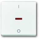 Клавиша для механизма 1-клавишного выключателя/переключателя/кнопки, с красной линзой, с маркировкой "I/O", серия solo/future, цвет davos/альпийский белый