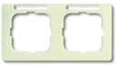 Рамка 2-постовая, горизонтальная, с полем для надписи, серия Busch-Duro 2000 SI linear, цвет слоновая кость