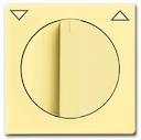 Плата центральная с поворотной ручкой, с маркировкой, для механизма выключателя жалюзи 2712/2713 U и 2722/2723 U, серия solo/future, цвет sahara/жёлтый