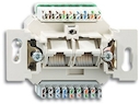 Механизм 2-постовой компьютерной/телефонной розетки UAE, 8/8 полюсов, раздельно, RJ45, категория 6е, неэкранированная, до 250 МГц