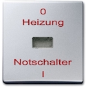 Клавиша для механизма 1-клавишного выключателя/переключателя/кнопки, с красной линзой, с маркировкой "HNS", серия Allwetter 44, цвет серебристо-алюминиевый