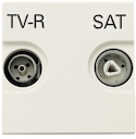 Розетка TV-R-SAT проходная с накладкой, серия Zenit, цвет альпийский белый