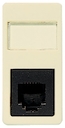 Розетка телекоммуникационная на 8 контактов, 1-модульная, тип RJ45, категория 3, серия Stylo/(Re)stylo, цвет слоновая кость
