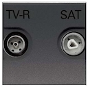 Розетка TV-R-SAT одиночная с накладкой, серия Zenit, цвет антрацит