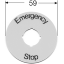 Шильдик круглый алюминиевый желтый Emergency Stop для кнопо к Грибок