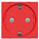 Розетка SCHUKO с заземлением для специальных сетей, со шторками, 16А / 250В, серия Zenit, цвет красный