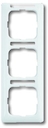 Рамка 3-постовая, вертикальная, с полем для надписи, серия Reflex SI linear, цвет альпийский белый