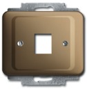 Плата центральная (накладка) для 1-го разъёма Modular Jack (артикулы 0210, 0211 и 0219), серия alpha nea, цвет бронза