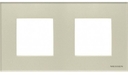 Рамка 2-постовая, 2-модульная, серия Zenit, стекло Жемчужное