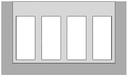 Панель лицевая для бокса рабочего места открытого/скрытого монтажа на 4 двойных адаптера с декоративной накладкой, цвет серый