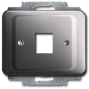 Плата центральная (накладка) для 1-го разъёма Modular Jack (артикулы 0210, 0211 и 0219), серия alpha nea, цвет платина